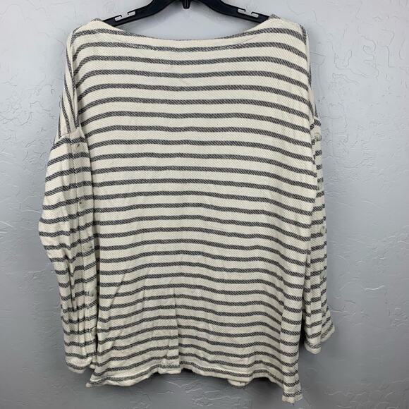 Soft surroundings Striped Long Sleeve Shirt Womens Size 2X Front Pocket Knit Top - Picture 1 of 6